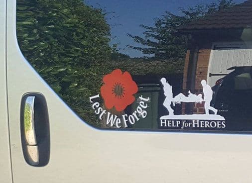 1x Help For Heroes 1x Lest We Forget Decals – South Coast Designs