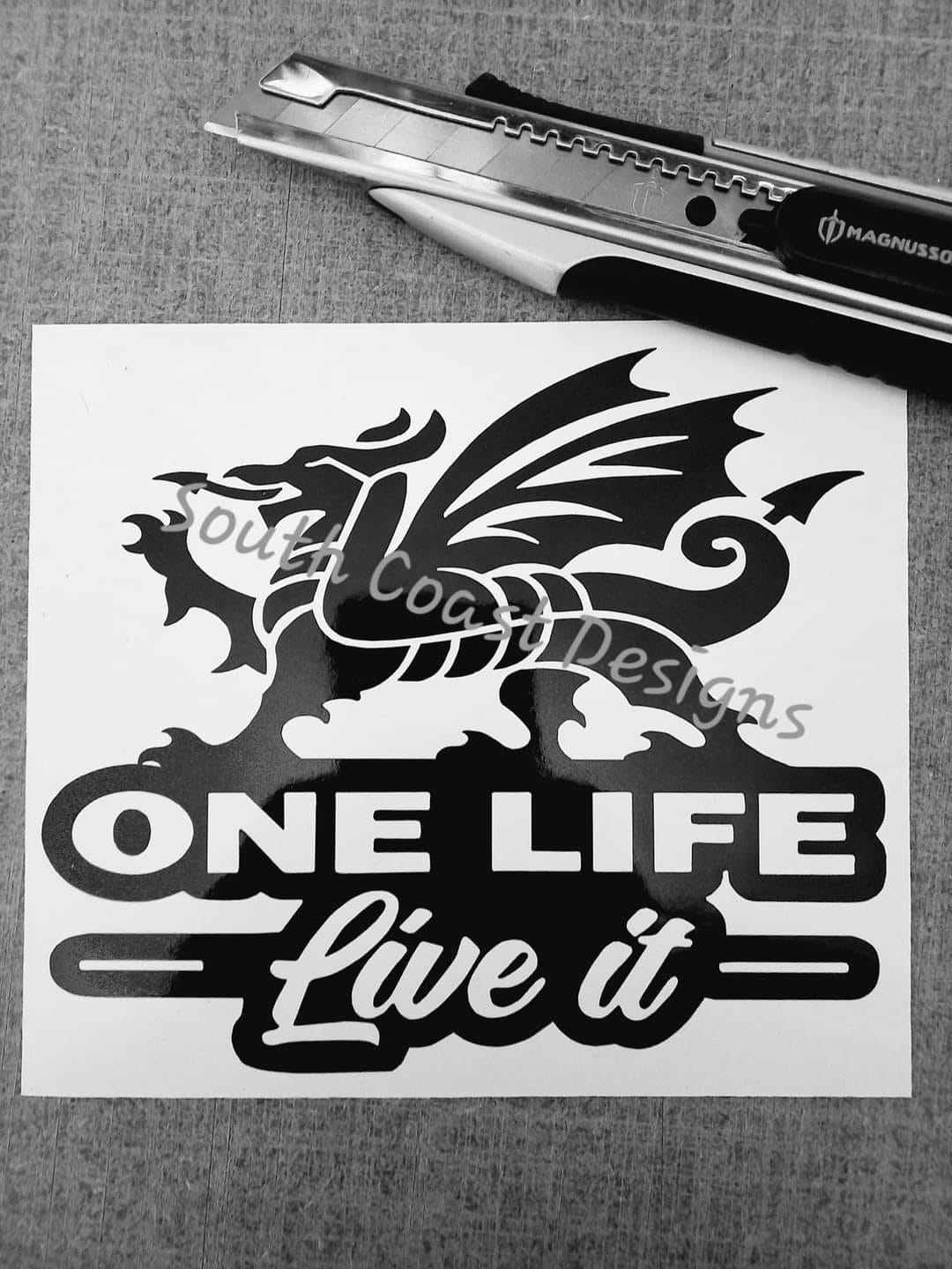 1 x TVP Wales One Life Live It  - Choice Of Colour - Small Sticker