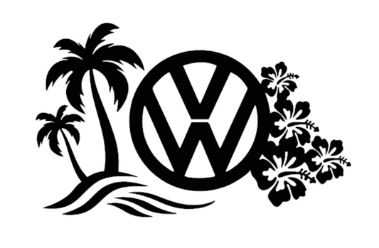 2 x VW Logos With Palm and Flowers