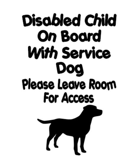 Disabled Child On Board With Service Dog