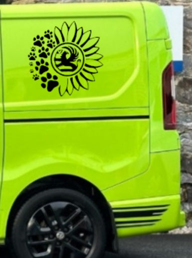 2 x Vauxhall Sunflower Designs With Paw Prints